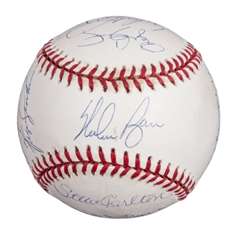 300 Wins/3000 Strikeouts Club Signed ONL Coleman Baseball With 11 Signatures Including Ryan, Sutton, Spahn & Carlton (PSA/DNA)